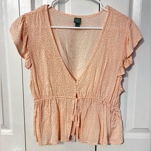 women’s coral orange cropped blouse wild fable